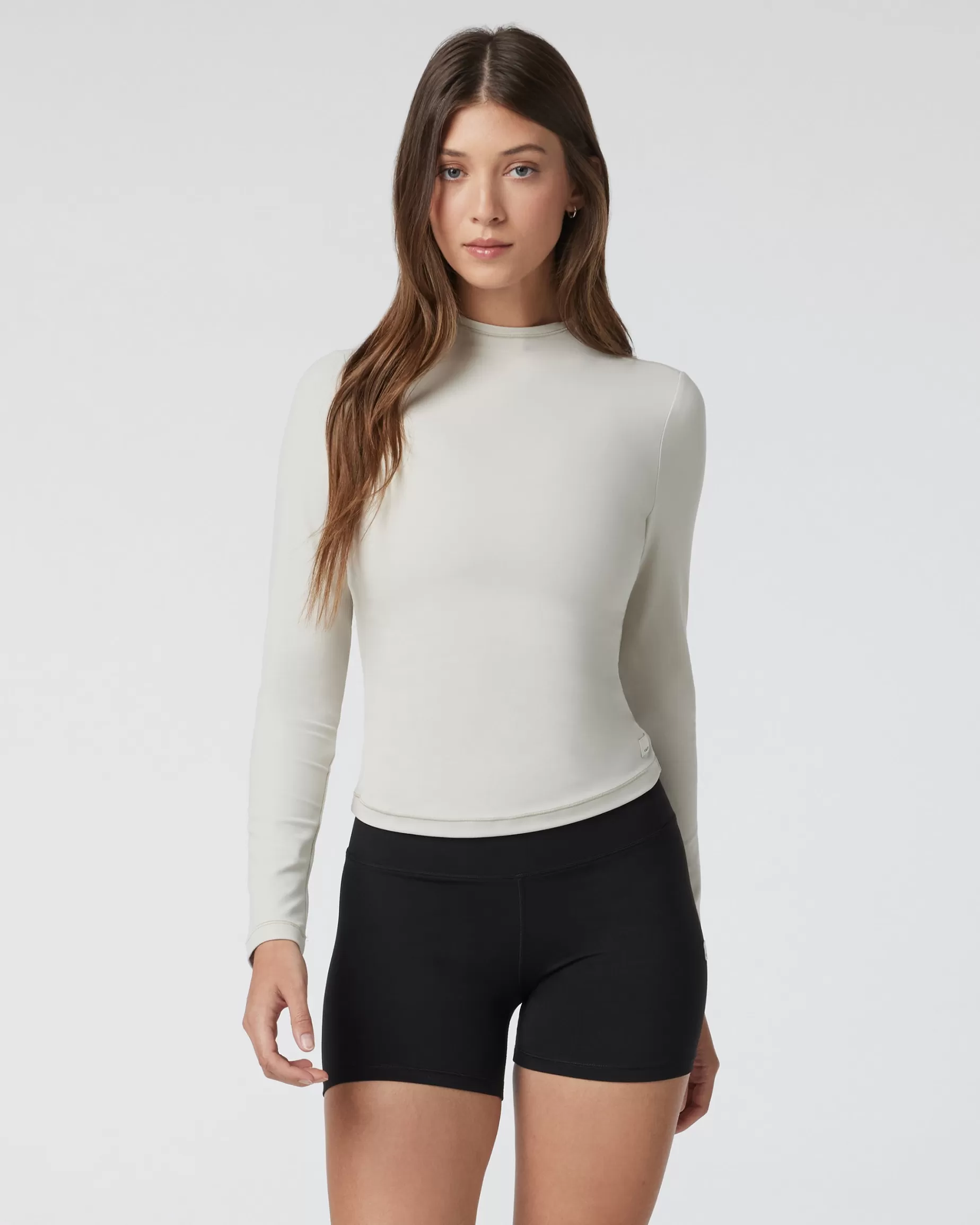 Vuori AllTheFeels™ Long Sleeve Mock Ecru Cheap