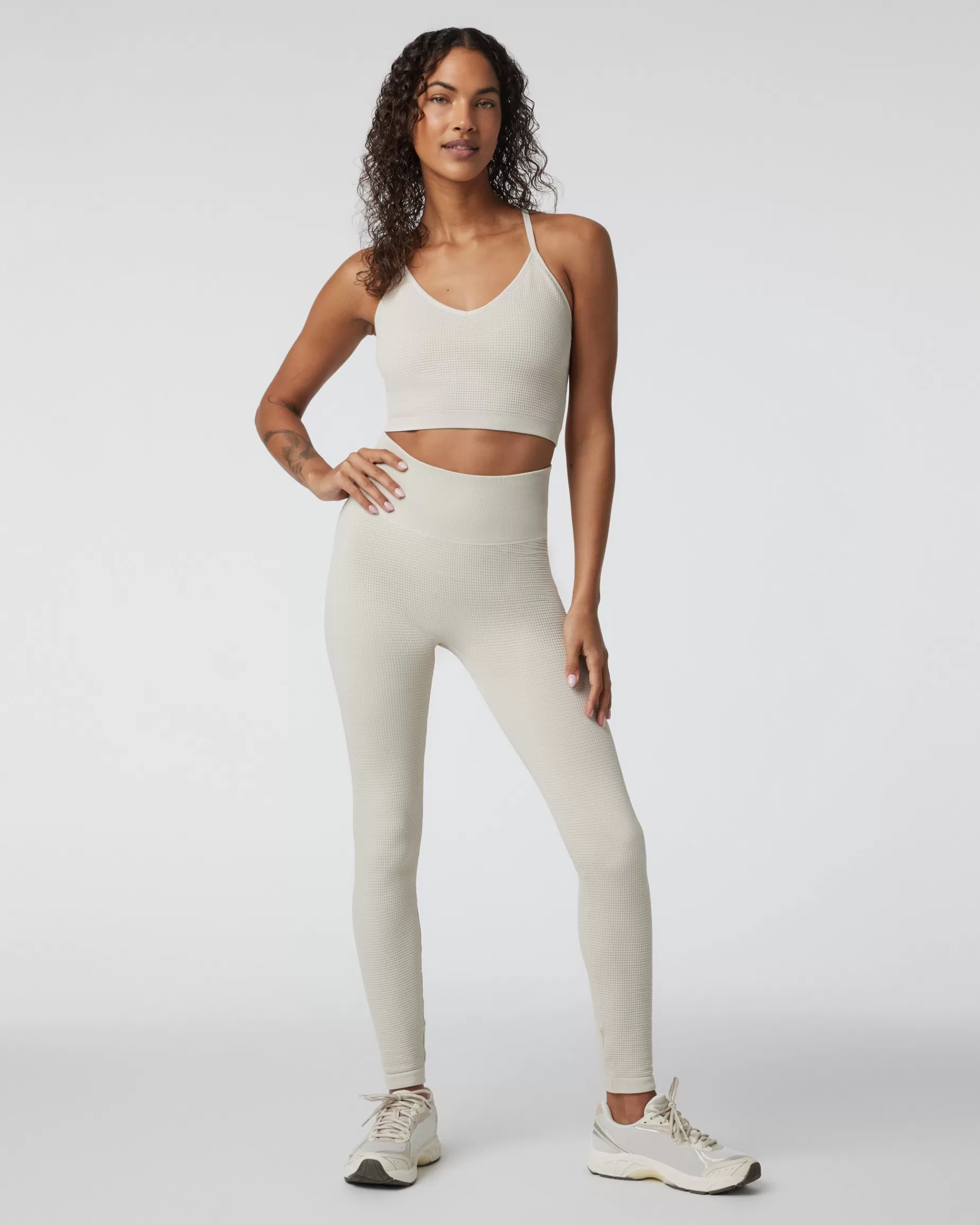 Vuori Waffle Seamless Legging Ecru Clearance