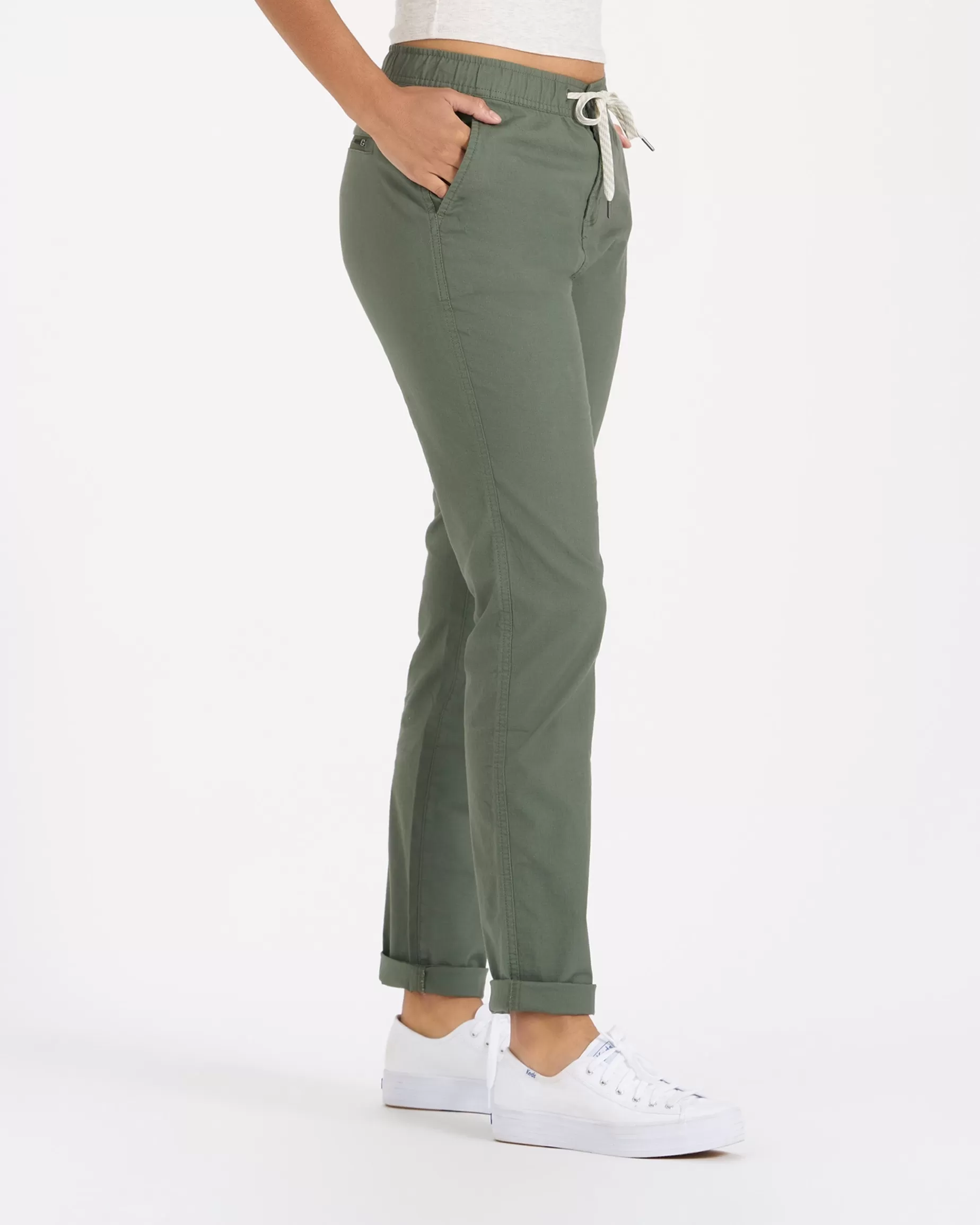 Vuori Womens Ripstop Pant - Long Army Best